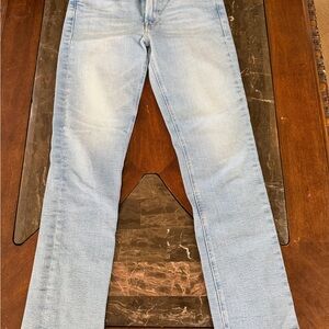 MOTHER Light blue the mid rise dazzler ankle